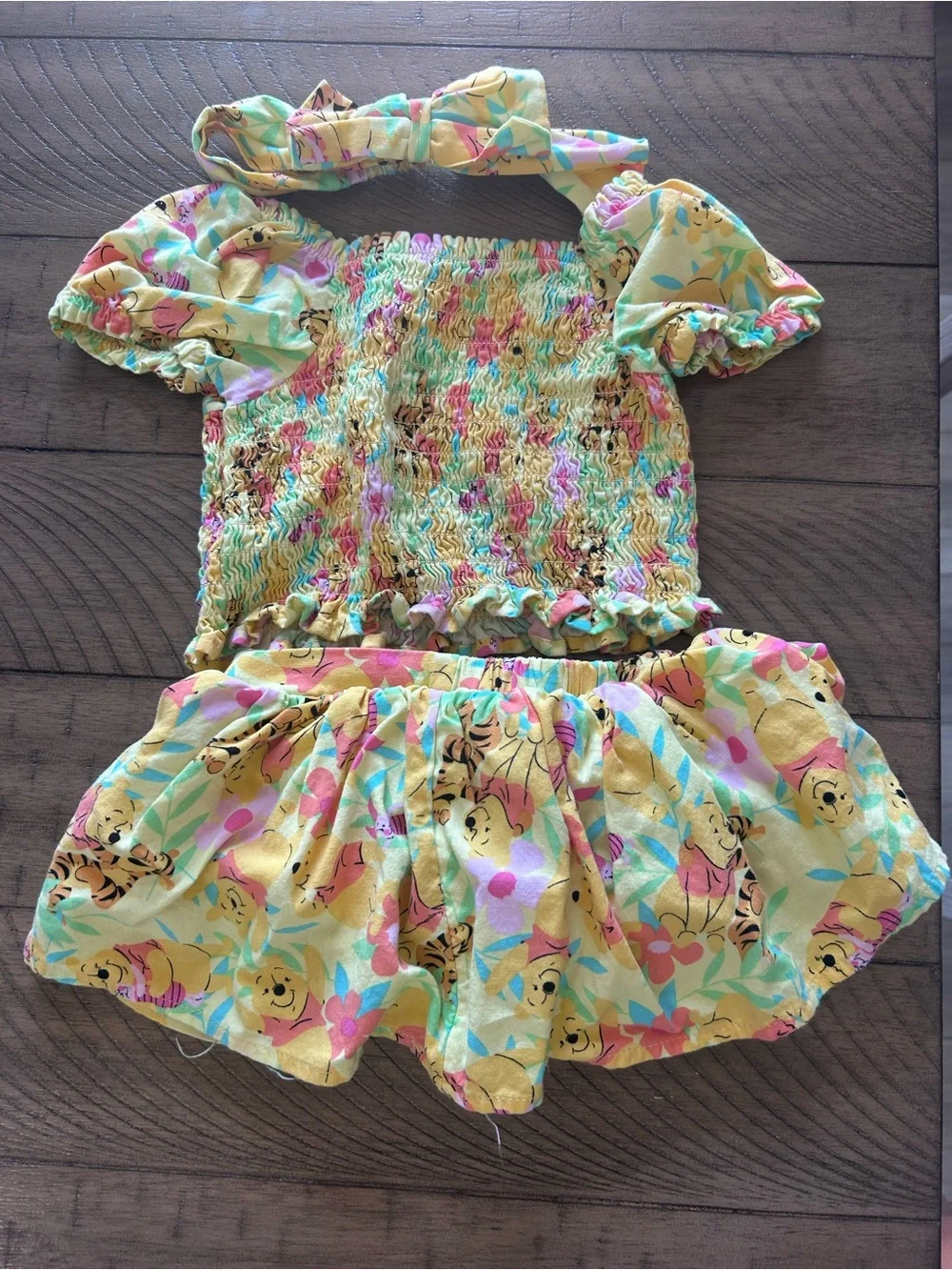 24M Yellow Winnie the Pooh Two-Piece Set with Headband